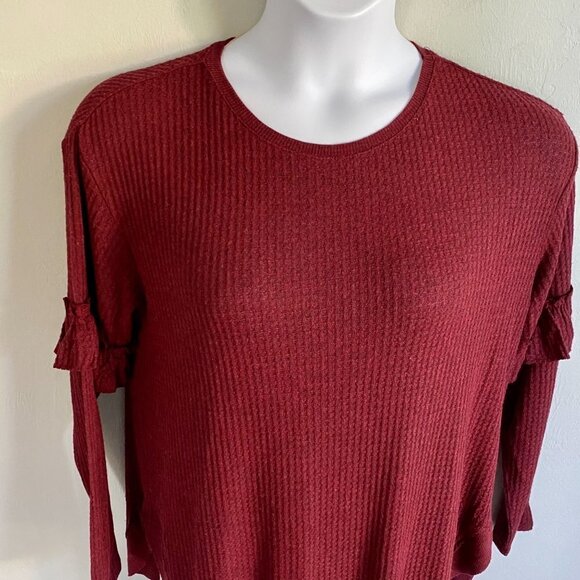 Democracy Long Sleeve Maroon Top Womens Large - Picture 6 of 11